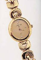 GLASHÜTTE DAMENARMBANDUHR QUARTZ, DEUTSCH- LAND UM 1990, METALL HARTVERG. INCL. BAND, MINERALFLACHGL., L. CA. 19 CM, ORIG.-ETUI, ...