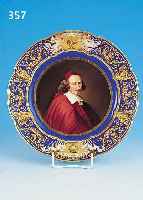 TELLER, SEVRES, UM 1850, PORZELLAN, RüCKSEITIG BEZ. JULES MAZARIN,D.24 CM, FEINE BEMALUNG, AM RAND RESTAURIERT AUßERHALB ...