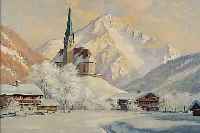 KETTEMANN, ERWIN, 1897-1971 MüNCHEN, VERSCHNEITE GEBIRGSLANDSCHAFT MIT DORF, ÖL/LWD, RE. U. SIGN., CA. 50 X 60 CM, R.