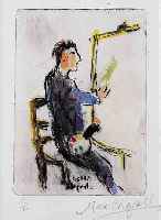 CHAGALL, MARC, 1887-1985, KOLORIERTE RADIERUNG, HANDSIGNIERT, NUM. 12/50, CA. 14,5 X 10,5 CM, BLATTGR. CA. 34 X 26 CM, PP