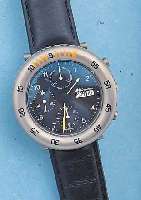 JMD ARMBANDCHRONOGRAPH AEROTIMER, REF.-NR. 2094, SCHWEIZ UM 1996, TITANGEH., ORIG.- ETUI, BED.-ANL., LEDERB. M. UNSICHTB. EDELST.-FALTSCHL., ...