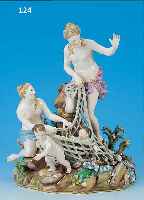 GROSSE PORZELLANGRUPPE, MEISSEN, UM 1860-70, DER TRITONENFANG, ENTW./BZW. ÜBERARBEITUNG VONKAENDLER FüR DEN ADMINISTRATOR 1769, TYPISCHE SZENERIE ...