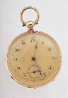 HERRENTASCHENUHR LEPINE, REF.-NR. 44833, SCHWEIZ UM 1860, RG 585/000, SCHLüSSELAUFZUG, BLATT ERS., MESSINGCUV., VERG. ANKERW., 15 ST., RäDER ...