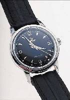 ROAMER HERRENARMBANDUHR SUPERSHOCK, SCHWEIZ UM 1962, EDELST.-STüLPGEH., SCHW. ORIG.-BLATT,17 ST., HANDAUFZUGKAL. 372, SCHR.-UNR., FLACH-SPIR., ...