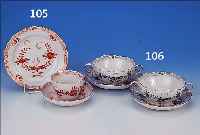 PAAR SUPPENTASSEN MIT UNTERTASSEN, MEISSEN, 2. HÄFTE 20. JH., PORZELLAN, D. CA. 17.5 CM, REICHER GRÜNER IND. BLUMEN- DEKOR, MIT GOLDRÄNDERN