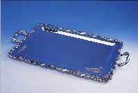 GROßES HENKELTABLETT, 925ER SILBER, BäNDERVERZIERUNG, CA. 2515 G, CA. 70 X 39 CM