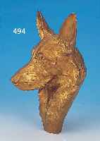 KOPF EINES SCHäFERHUNDES, WIENER BRONZE, POLIERT, H. CA. 26 CM
