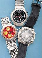 KONVOLUT: 3 HERRENARMBANDUHREN QUARTZCHRONO- GRAPHEN MIT MULTIFUNKTIONEN, 1X RIVADO, 10TEL SEK. STOPPAUFL., 60-MIN.-STOPPZäHLER, ...