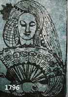 KRINNER, MICHAELA, GEB. 1915 WALDMÜNCHEN, MEISTERSCHÜLERIN OSKAR KOKOSCHKAS, HIER: FRAU MIT FÄCHER, LITHOGRAPHIE, HANDSIGN., NUM. 1/1, CA. 53 X ...