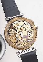 ARMBANDCHRONOGRAPH, SCHWEIZ UM 1928, METALL VERCHR., SCHARNIEBANDANST., AUßER LEDERB. ORIG.-ZUSTAND, TELEMETERAUßEN-, TACHYMETERIN- NENSKALA, ...