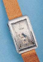 WYLER HERRENARMBANDUHR AUTOMATIK, SCHWEIZ UM 1934, EDELST., RECT., BEWEGL. BODEN, AUS- NUTZUNG DES VERäNDERTEN ARMUMFANGES üBER ...