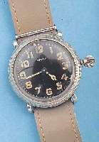 ZENITH FLIEGERARMBANDUHR, REF.-NR. 5011893, SCHWEIZ UM 1930, METALL VERCHR., BER., BODEN U. GLASR. GESCHR., LüNETTE M. INNENZEIGER (SCHWER) ...