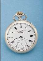 IWC HERRENTASCHENUHR LEPINE, REF.-NR. 156495SCHWEIZ UM 1898, 800ER SILBER, BER., EMAILBL. SCHRIFTZUG HIER SPäTER, VERG. 2/3 PLATINENW., 15 ST., ...