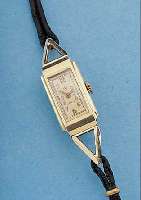 UROFA DAMENARMBANDUHR PRIMOSA, REF.-NR. 6114651, DEUTSCHLAND UM 1933, GG 585/000, SCHARNIERBODEN, AUSGEF. SCHARNIERBANDANST., SELTEN, ...