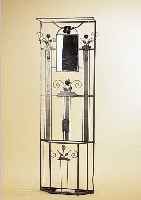 GARDEROBE, FRANKREICH, 30ER JAHRE, SCHMIEDEEISERN, BLüTENDEKOR, MIT BELEUCHTUNG, 4 KLEIDERHAKEN, KL. MARMORABLAGE, GEBRAUCHS- SPUREN, M.: ...