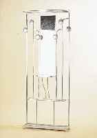 PAAR GARDEROBEN, FRANKREICH, 40ER JAHRE, ALUMINIUM, SPIEGELEINSäTZE, GEBRAUCHSSPUREN, M.: 177X61X16 CM
