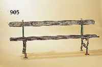 GARTENBANK, FRANKREICH, UM 1900, WANGEN GUßEISEN, ORIG. LATTUNG, KORRODIERT M.: 185X71X48 CM, SH.: 38 CM