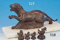 VIER GEWICHTE, BURMA, 19. JH., BRONZE, IN VERSCH. TIERFORMEN, H. CA. 3.5-6 CM