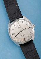 OMEGA HERRENARMBANDUHR SEAMASTER COSMIC, REF.-NR. 165023, SCHWEIZ UM 1968, EDELST.- EINSCHALENGEH., GET. A-WELLE, AUTOMATIK, BLATT L. ...