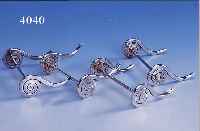 6 MESSERBäNKCHEN, FRANKREICH UM 1900, 800ER SILBER, MEISTERMARKE SCHLOSSER, KREIS- DEKOR, L CA. 8 CM, REINES ART-DECO