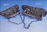 ABENDTASCHE, SILBER GEPR., FRANKREICH UM 1900, ROSENDEKOR, TRAGEKETTE, 16 X 13 CM