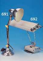 SCHREIBTISCHLAMPE, FRANKREICH, UM 1940, METALL VERCHROMT UND PARTIELL GRAU LACKIERT, ELEKTR. NICHT GEPRüFT, H. ...