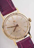 TISSOT HERRENARMBANDUHR SEASTAR, REF.-NR. 41500, SCHWEIZ UM 1968, GG 585/000, VERS. BLATT, BODEN GESCHR., BEI FERTIGST. WASSER- GESCH., 17 ...
