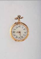 LE COULTRE DAMENTASCHENUHR, REF.-NR. 51461, FRANKREICH UM 1908, GG 750/000, LüNETTE U. GEH.-BODEN GEPR. VERZ., JUGENDSTIL, DIESTEL- DARST., ...