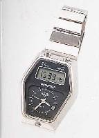 HEUER/LEONIDAS SA ARMBANDCHRONOGRAPH, REF.- NR. 104403/368707, SCHWEIZ/JAPAN UM 1977, EDELST. MASSIV, PULTFORM, ORIG.-EDELST.-BAND, ...