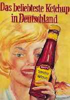 PLAKAT UND ZWEI ENTWüRFE, KRAFT KETCHUP, 50ER JAHRE, EINE FARBLITHOGRAPHIE, ZWEI GOUACHEN, MIT ALTERSBEDINGTEN GEBR.-SPUREN, JE CA. 60 X ...