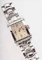 PHILIPPE CHARIOL DAMENARMBANDUHR, REF.-NR. 9012911, SCHWEIZ UM 1995, EDELST., TEILW. POL. INCL. EDELST.-BAND M. DOPPELTER UNSICHTB.FALTSCHL., ...