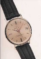 ETERNA MATIC HERRENARMBANDUHR CENTENAIRE, SCHWEIZ UM 1966, EDELST., KRONE ZUM SCHUTZ VERSENKT, BODEN GESCHR., VERS. BLATT, 21 ST., BASISKAL. ...