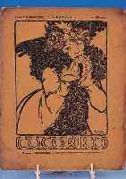 COCORICO, (SATIRISCHE ZEITSCHRIFT), 2. JAHR- GANG 1899, HEFT 24, DECKBLATT UND KOPFLEISTEVON ALPHONE MUCHA (TITEL GANZSEITIG), LEICHT GEBRäUNT ...