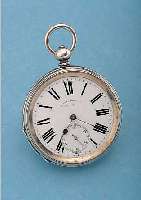 J. LANGDON & CO. HERRENTASCHENUHR LEPINE, REF.-NR. 62270, SCHWEIZ/ENGLAND UM 1870, SILBER, SCHLüSSELAUFZUG, EMAILBL. SIGN., ZY- LINDERW. ...