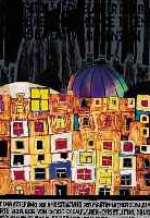 HUNDERTWASSER, FRIEDENSREICH, FARBOFFSET NACH GRAFIK BARBAKAN-CASTLE IN PLAND, NUM. 1561/5000, CA. 44 X 42 CM