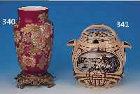 BOWLEGEFäß, MERKELBACH, UM 1900-10, STEIN- ZEUG, RELIEFIERT UND BUNT BEMALT MIT DRACHEN- FELS UND GUTENFELS, HAARRIßIG, H. CA. 28 CM