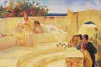 MONOGRAMMIST JCL, BRITISCHER KüNSTLER, 1. HäLFTE 20. JH., IN DER ART VON SIR LAWRENCE ALMA-TADEMA, HIER: ANTIKSIERENDE SZENE MIT ...