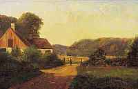 SCHMIDT, C., DEUTSCHER MALER, UM 1900, GEHöFT AM WIESENRAND, ÖL/LWD, RE. U. SIGN., CA. 29 X 39 CM, R.