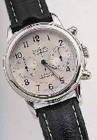 AUGUSTE RAYMOND ARMBANDCHRONOGRAPH, REF.-NR.69145, SCHWEIZ UM 1997, EDELST. POL., BEIDS. SAPHIRVERGL., VERS. KONTRASTZIFFERBL., ...