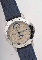 AUGUSTE RAYMOND HERRENARMBANDUHR GANGRESERVE, REF.-NR. 39113, SCHWEIZ UM 1997, EDELST. MATT., BEIDS. MINERALFLACHVERGL., LüNETTE RAST. ...