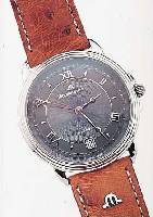 MAURICE LACROIX HERRENARMBANDUHR AUTOMATIK, REF.-NR. 1848/11577, SCHWEIZ UM 1997, EDELST. POL., BEIDS. SAPHIRVERGL., 21 ST., BASISKAL. ETA 2892-2, ...
