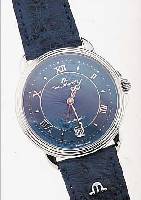 MAURICE LACROIX HERRENARMBANDUHR AUTOMATIK, REF.-NR. 11577/920, SCHWEIZ UM 1997, EDELST.- POL., BEIDS. SAPHIRVERGL., ORIG.-LEDERB., ...