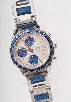 FESTINA ARMBANDCHRONOGRAPH, REF.-NR. 5258, SCHWEIZ UM 1995, EDELST. POL., MINERALFLACH- GL., EDELST.-LEDER-KOMBIBAND, SICHERHEITS- FALTSCHL., ...
