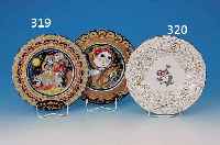 ZWEI WEIHNACHTSTELLER, ROSENTHAL, 1978/1979, PORZELLAN, DEKOR BJöRN WIINBLAD, D. CA. 28.5 CM