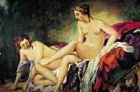 UNBEK. KüNSTLER 19./20. JH., KOPIE NACH BOUCHERS "DIANA NACH DEM BADE", ÖL/LWD. (REST.), UNSIGN., 91 X 115 CM