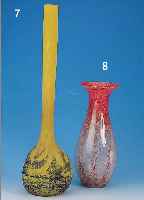 GROßE VASE, DEUTSCH, WMF, 30ER JAHRE, , SOG. SCHAUMGLAS MIT ORANGEROTEN UND ROTEN EINSCHMELZUNGEN, H. CA. 42.5 CM