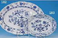 OVALE PLATTE, MEISSEN, UM 1870-80, 1. WAHL, PORZELLAN, BLAUES ZWIEBELMUSTER, CA. 46 X 34 CM