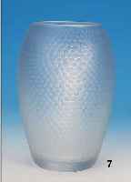 VASE, VENINI MURANO, 30/40ER JAHRE, FARBLOSES GLAS, UMLAUFEND GESCHLIFFEN, HAMMERSCHLAGDEKOR, SIGNIERT, H. CA. 27 CM