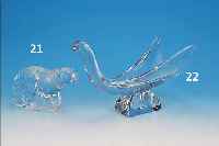 SKULPTUR, LALIQUE, NEUERE PRODUKTION, SCHREITENDER TIGER, FARBLOSES PREßGLAS, UNSIGNIERT, H. CA. 14 CM