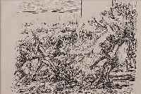 SLEVOGT, MAX, 1868-1932, ZWEI LITHOGRAPHIEN AUS: CORTEZ: DIE EROBERUNG MEXIKOS, VON 1915-18, AUF CHINAPAPIER, BLATTGR. JE CA. 33 X 25.5 ...